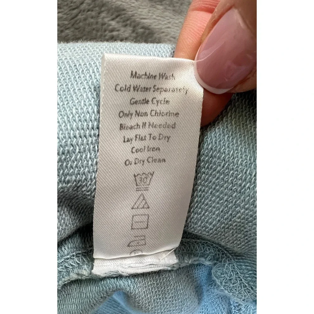 Karyn Seo Hoodie Womens Large Pastel Blue Floral Embroidered Full Zip - Picture 12 of 13